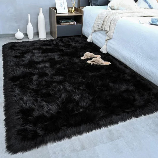 Luxury Long Velvet Carpet Soft anti Slip Plush Floor Mat Bedroom Living Room Warm Home Decoration Carpet